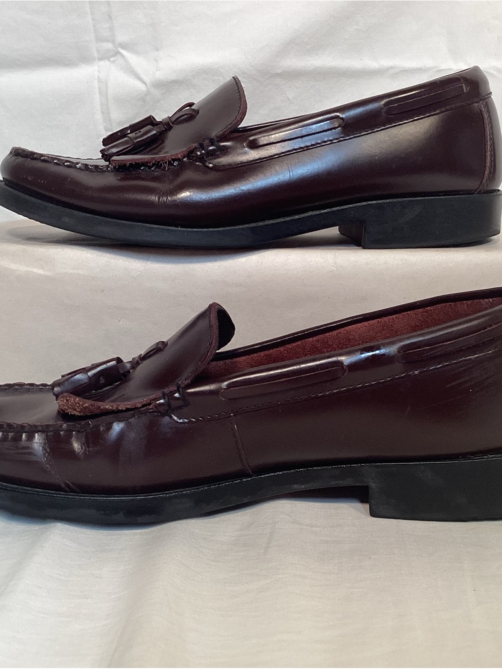 G H Bass Weejuns Marietta Women’s Burgundy Tassel Kiltie Loafers Size 9 - Picture 4 of 9